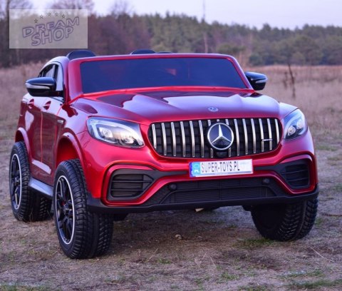 MERCEDES GLC 63S LICENCJA, 4X4, 2x12V, WALIZKA, MIĘKKIE KOŁA EVA, MIĘKKIE SIEDZENIE, LAKIER POLEROWANY, FULL OPCJA/XMX608