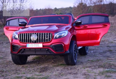 MERCEDES GLC 63S LICENCJA, 4X4, 2x12V, WALIZKA, MIĘKKIE KOŁA EVA, MIĘKKIE SIEDZENIE, LAKIER POLEROWANY, FULL OPCJA/XMX608