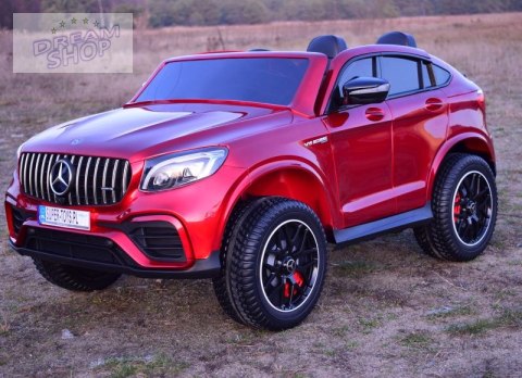 MERCEDES GLC 63S LICENCJA, 4X4, 2x12V, WALIZKA, MIĘKKIE KOŁA EVA, MIĘKKIE SIEDZENIE, LAKIER POLEROWANY, FULL OPCJA/XMX608