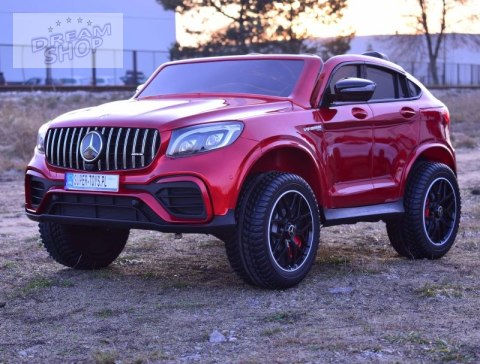 MERCEDES GLC 63S LICENCJA, 4X4, 2x12V, WALIZKA, MIĘKKIE KOŁA EVA, MIĘKKIE SIEDZENIE, LAKIER POLEROWANY, FULL OPCJA/XMX608