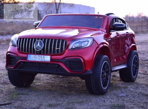 MERCEDES GLC 63S LICENCJA, 4X4, 2x12V, WALIZKA, MIĘKKIE KOŁA EVA, MIĘKKIE SIEDZENIE, LAKIER POLEROWANY, FULL OPCJA/XMX608