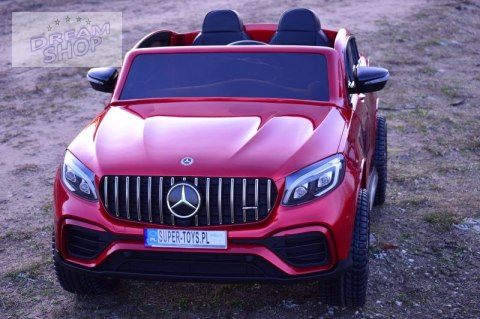 MERCEDES GLC 63S LICENCJA, 4X4, 2x12V, WALIZKA, MIĘKKIE KOŁA EVA, MIĘKKIE SIEDZENIE, LAKIER POLEROWANY, FULL OPCJA/XMX608