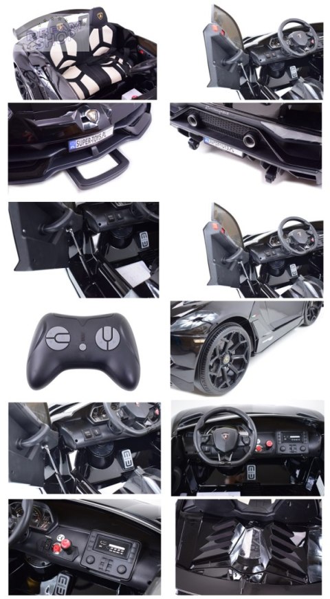LICENCJONOWANY LAMBORGHINI AVENTADOR SVJ DLA 2 DZIECI FUNKCJA DRIFTU - LAKIER SUPER JAKOŚĆ, MIĘKKIE SIEDZENIE, MIĘKKIE KOŁA/SX20