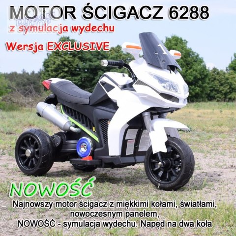 DUŻY MOTOR ŚCIGACZ Z SYMULACJĄ WYDECHU, MIĘKKIE KOŁA STRONG 2 EXCLUSIVE/6288A DUŻY MOTOR ŚCIGACZ Z SYMULACJĄ WYDECHU, MIĘKKIE KOŁA STRONG 2 EXCLUSIVE/6288A