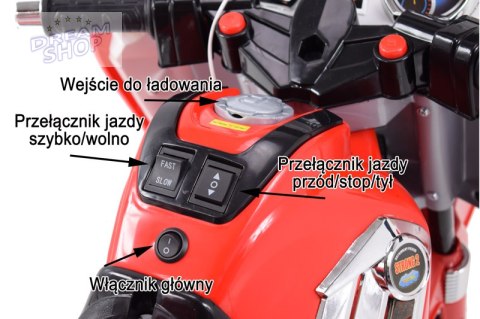 MEGA WIELKI MOTOR HERO Z DŹWIĘKAMI NA POMPOWANYCH KOŁACH NOWOŚĆ / 8815 12 V MEGA WIELKI MOTOR HERO Z DŹWIĘKAMI NA POMPOWANYCH KOŁACH NOWOŚĆ / 8815 12 V