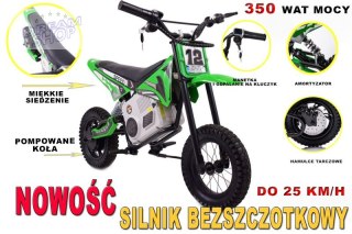 REWELACYJNY MOTOR CROSSOWY SPEED POMPOWANE KOŁA, STALOWA RAMA 36V/A9901