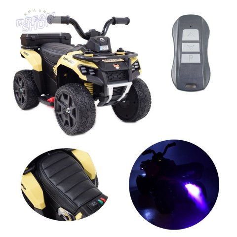QUAD NA AKUMULATOR EXPLORER - PILOT, IMITACJA WYDECHU, MIĘKKIE KOŁA, SKÓRA/GTS1155 QUAD NA AKUMULATOR EXPLORER - PILOT, IMITACJA WYDECHU, MIĘKKIE KOŁA, SKÓRA/GTS1155
