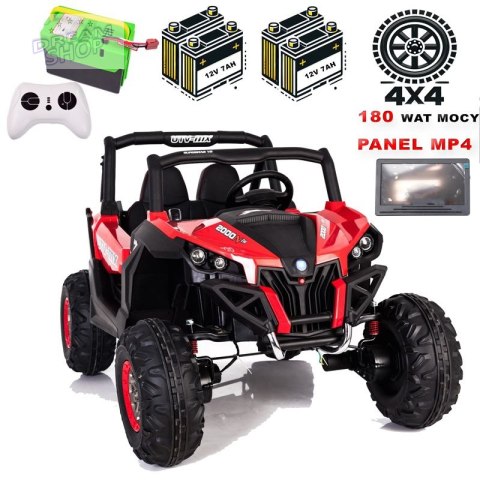 MEGA AUTO BUGGI 4X4 , PANEL MP4 , MIĘKKIE KOŁA EVA, MIĘKKIE SIEDZENIE FULL OPCJA 2X 12V/XMX603