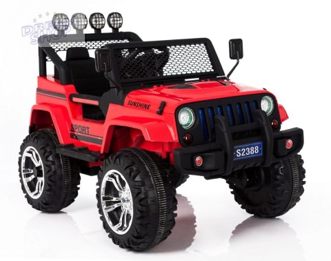MEGA JEEP SUNSHINE, NAPĘD 4X4, 2X12V, WOLNY START/ MIĘKKIE KOŁA, BLUETOOTH, RADIO EXCLUSIVE/2388 MEGA JEEP SUNSHINE, NAPĘD 4X4, 2X12V, WOLNY START/ MIĘKKIE KOŁA, BLUETOOTH, RADIO EXCLUSIVE/2388