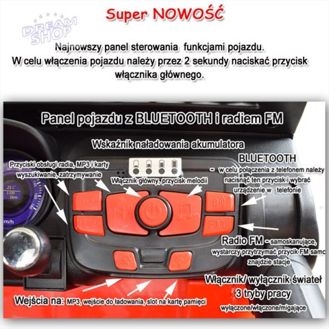 MEGA JEEP SUNSHINE, NAPĘD 4X4, 2X12V, WOLNY START/ MIĘKKIE KOŁA, BLUETOOTH, RADIO EXCLUSIVE/2388 MEGA JEEP SUNSHINE, NAPĘD 4X4, 2X12V, WOLNY START/ MIĘKKIE KOŁA, BLUETOOTH, RADIO EXCLUSIVE/2388