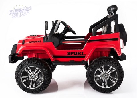 MEGA JEEP SUNSHINE, NAPĘD 4X4, 2X12V, WOLNY START/ MIĘKKIE KOŁA, BLUETOOTH, RADIO EXCLUSIVE/2388 MEGA JEEP SUNSHINE, NAPĘD 4X4, 2X12V, WOLNY START/ MIĘKKIE KOŁA, BLUETOOTH, RADIO EXCLUSIVE/2388