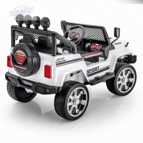 MEGA JEEP SUNSHINE, NAPĘD 4X4, 2X12V ,WOLNY START/ MIĘKKIE KOŁA, BLUETOOTH, RADIO EXCLUSIVE/2388 MEGA JEEP SUNSHINE, NAPĘD 4X4, 2X12V ,WOLNY START/ MIĘKKIE KOŁA, BLUETOOTH, RADIO EXCLUSIVE/2388