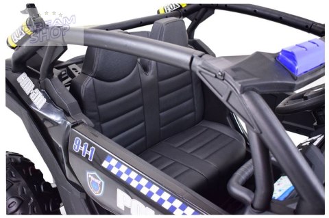 MEGA BUGGY UTV POLICJA TURBO R FOX DLA 2 DZIECI 4X200 W, 24V, SUPER MOC, WSPOMAGANIE/XB2118