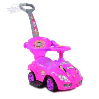 JEŹDZIK, ODPYCHACZ Z DŹWIĘKAMI MEGA CAR 6W 1 Z DASZKIEM/TC202