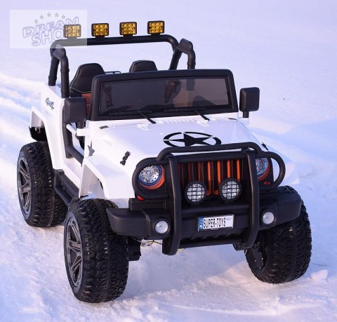 MEGA JEEP 4X4 Z REDUKTOREM NAPĘDU EXCLUSIVE 24 V, 480 WAT, WOLNY START,MIĘKKIE KOŁA /WXE1688-24V