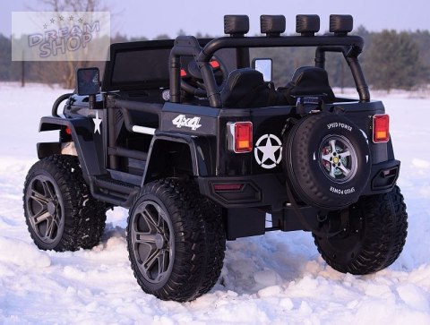 MEGA JEEP 4X4 Z REDUKTOREM NAPĘDU EXCLUSIVE 24 V, 480 WAT, WOLNY START,MIĘKKIE KOŁA /WXE1688-24V