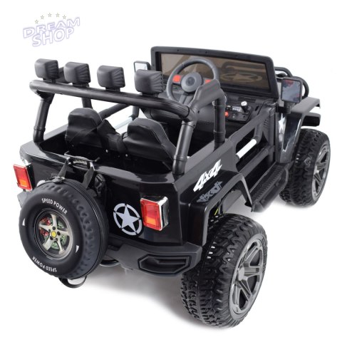 MEGA JEEP 4X4 Z REDUKTOREM NAPĘDU EXCLUSIVE 24 V, 480 WAT, WOLNY START,MIĘKKIE KOŁA /WXE1688-24V