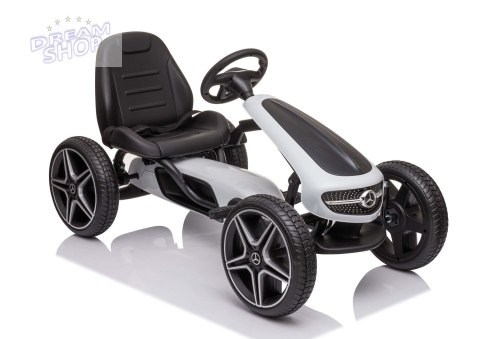GOKART NA PEDAŁY LICENCJA MERCEDESA KOŁA EVA, MIĘKKIE SIEDZENIE Z LOGIEM MB JAKOŚĆ /XMX610