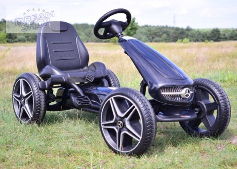 GOKART NA PEDAŁY LICENCJA MERCEDESA KOŁA EVA, MIĘKKIE SIEDZENIE Z LOGIEM MB JAKOŚĆ /XMX610