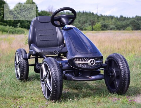 GOKART NA PEDAŁY LICENCJA MERCEDESA KOŁA EVA, MIĘKKIE SIEDZENIE Z LOGIEM MB JAKOŚĆ /XMX610
