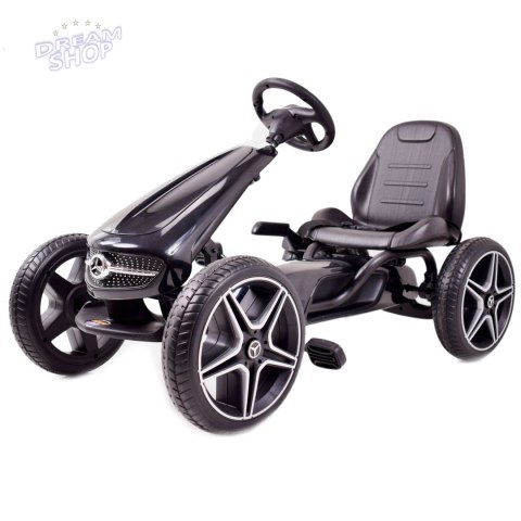 GOKART NA PEDAŁY LICENCJA MERCEDESA KOŁA EVA, MIĘKKIE SIEDZENIE Z LOGIEM MB JAKOŚĆ /XMX610