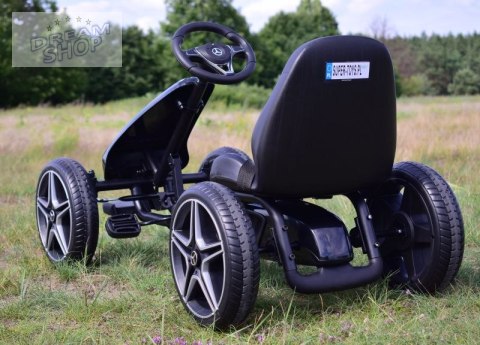 GOKART NA PEDAŁY LICENCJA MERCEDESA KOŁA EVA, MIĘKKIE SIEDZENIE Z LOGIEM MB JAKOŚĆ /XMX610
