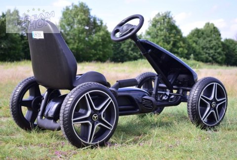 GOKART NA PEDAŁY LICENCJA MERCEDESA KOŁA EVA, MIĘKKIE SIEDZENIE Z LOGIEM MB JAKOŚĆ /XMX610