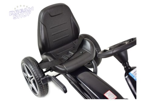 GOKART NA PEDAŁY LICENCJA MERCEDESA KOŁA EVA, MIĘKKIE SIEDZENIE Z LOGIEM MB JAKOŚĆ /XMX610
