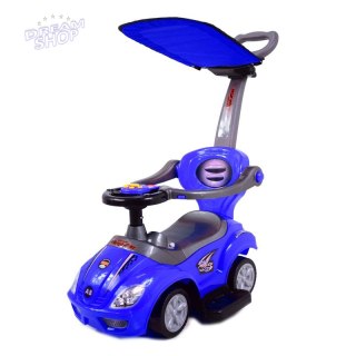 JEŹDZIK, ODPYCHACZ Z DŹWIĘKAMI MEGA CAR 6W 1 Z DASZKIEM/TC202