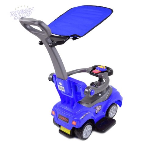 JEŹDZIK, ODPYCHACZ Z DŹWIĘKAMI MEGA CAR 6W 1 Z DASZKIEM/TC202