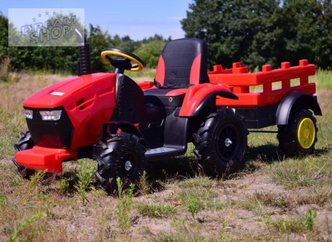 MEGA TRAKTOR Z PRZYCZEPĄ, KOŁA POMPOWANE, MIĘKKIE SIEDZENIE, PILOT,NOWOCZESNY PANEL, FUNKCJA BUJANIA/TT990D