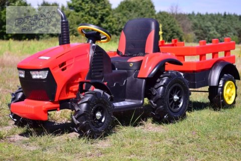 MEGA TRAKTOR Z PRZYCZEPĄ, KOŁA POMPOWANE, MIĘKKIE SIEDZENIE, PILOT,NOWOCZESNY PANEL, FUNKCJA BUJANIA/TT990D