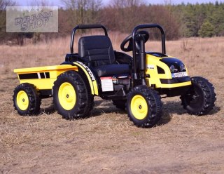 MEGA TRAKTOR Z PRZYCZEPĄ. MIĘKKIE SIEDZENIE, KOŁA EVA,PILOT, RADIO FM/HL388