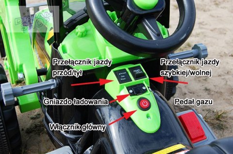 MOCNY TRAKTOR Z ŁYŻKĄ KINGDOM 12V DWIE PRĘDKOŚCI/JS328A MOCNY TRAKTOR Z ŁYŻKĄ KINGDOM 12V DWIE PRĘDKOŚCI/JS328A