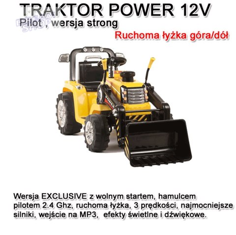 NAJMOCNIEJSZY TRAKTOR Z ŁYŻKĄ I PILOTEM 12V TRZY PRĘDKOŚCI/1005A