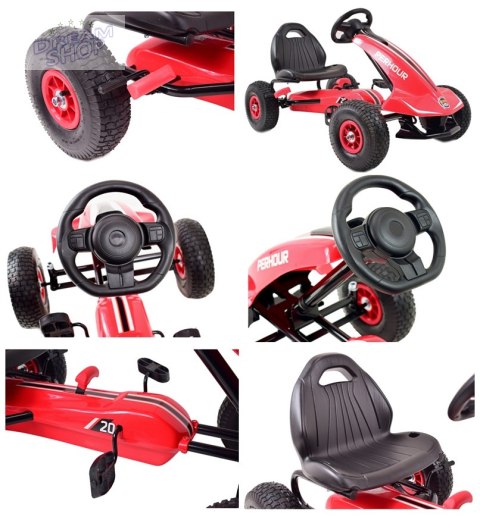 NAJNOWSZY GOKART NA PEDAŁY, KOŁA POMPOWANE, HAMULCE/G203