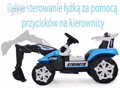 TRAKTOR NA AKUMULATOR Z RUCHOMYM RAMIENIEM - SPYCHACZEM, MIĘKKIE SIEDZENIE/HSD6106B TRAKTOR NA AKUMULATOR Z RUCHOMYM RAMIENIEM - SPYCHACZEM, MIĘKKIE SIEDZENIE/HSD6106B