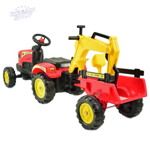 TRAKTOR NA PEDAŁY Z PRZYCZEPĄ I KOPARKĄ/ TR3007 TRAKTOR NA PEDAŁY Z PRZYCZEPĄ I KOPARKĄ/ TR3007