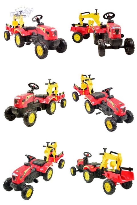 TRAKTOR NA PEDAŁY Z PRZYCZEPĄ I KOPARKĄ/ TR3007 TRAKTOR NA PEDAŁY Z PRZYCZEPĄ I KOPARKĄ/ TR3007