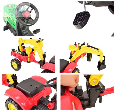 TRAKTOR NA PEDAŁY Z PRZYCZEPĄ I KOPARKĄ/ TR3007 TRAKTOR NA PEDAŁY Z PRZYCZEPĄ I KOPARKĄ/ TR3007