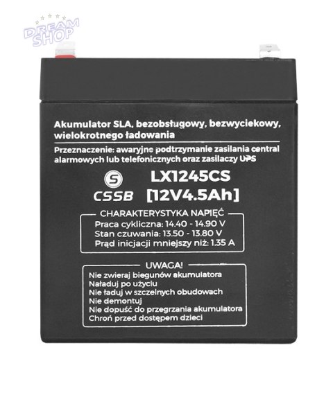 Akumulator 12V 4.5 Ah do pojazdów/LX1245CS Akumulator 12V 4.5 Ah do pojazdów/LX1245CS