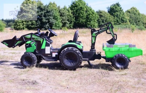 MEGA TRAKTOR Z ŁADOWARKĄ,KOPARKĄ, PRZYCZEPĄ 24 V SUPER-MOC OLBRZYMI