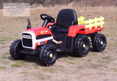 SUPER TRAKTOR FAST NA AKUMULATOR Z PRZYCZEPĄ, MIĘKKIE KOŁA, MIĘKKIE SIEDZENIE, PILOT/JC005