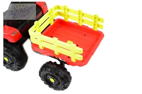 SUPER TRAKTOR FAST NA AKUMULATOR Z PRZYCZEPĄ, MIĘKKIE KOŁA, MIĘKKIE SIEDZENIE, PILOT/JC005