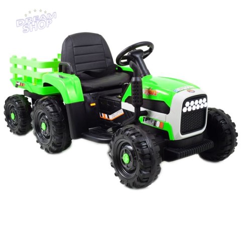 SUPER TRAKTOR FAST NA AKUMULATOR Z PRZYCZEPĄ, MIĘKKIE KOŁA, MIĘKKIE SIEDZENIE, PILOT/JC005