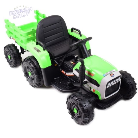 SUPER TRAKTOR FAST NA AKUMULATOR Z PRZYCZEPĄ, MIĘKKIE KOŁA, MIĘKKIE SIEDZENIE, PILOT/JC005