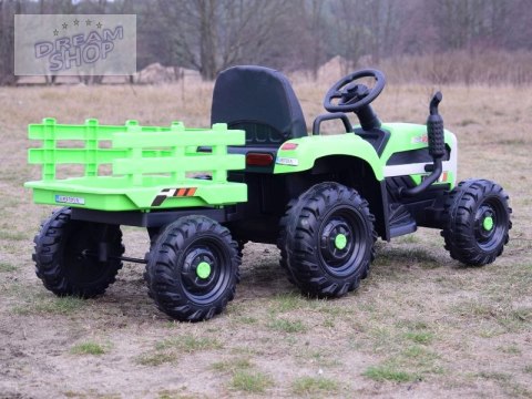 SUPER TRAKTOR FAST NA AKUMULATOR Z PRZYCZEPĄ, MIĘKKIE KOŁA, MIĘKKIE SIEDZENIE, PILOT/JC005