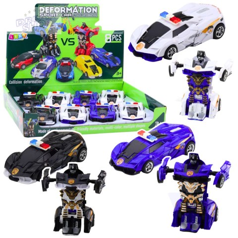 Auto Robot 2w1 Sportowy Samochód Policyjny Napęd Mix