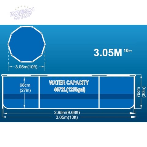 BASEN STELAŻOWY OWALNY 305X76CM ULTRA STRONG 12015V63 BASEN STELAŻOWY OWALNY 305X76CM ULTRA STRONG 12015V63