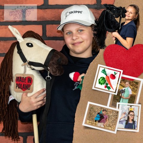 Hobby Horse Skippi A3 - Biszkopt - Jasny beż i brąz - kantar i wodze Hobby Horse Skippi A3 - Biszkopt - Jasny beż i brąz - kantar i wodze